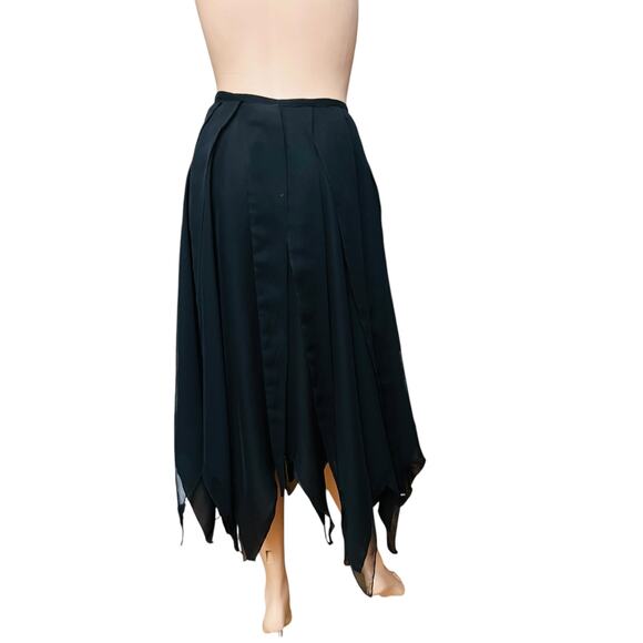 Giorgio Sant'Angelo Vintage Midi Length Skirt in Black Sz 4 Zipper side Closure - Picture 7 of 10